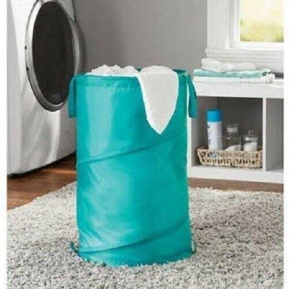 Mainstay Pop-Up Spiral Hamper 15″x15″x24″ Teal - Picture 1 of 1